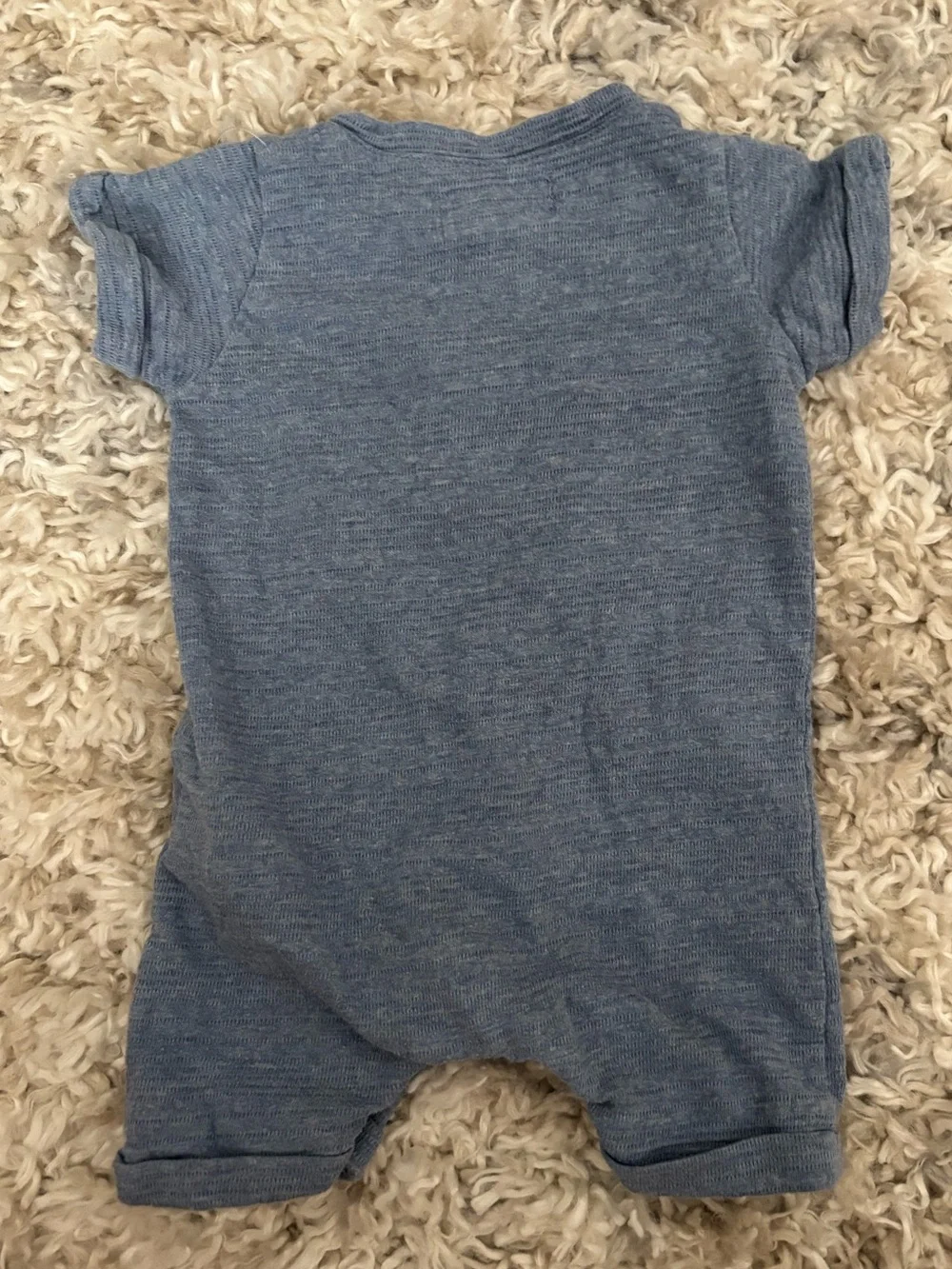 Me & Henry Blue Henley Romper | 0-3m